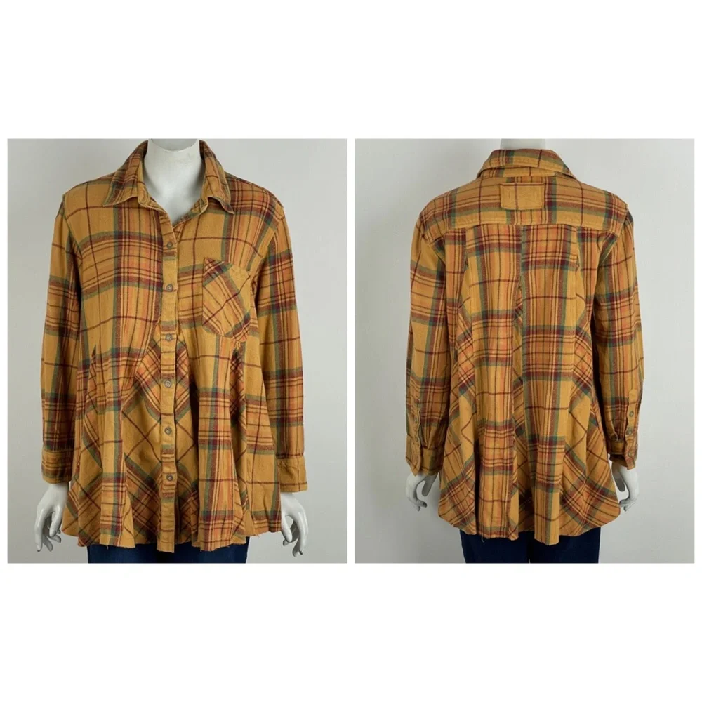 Free People Kalli Plaid Button-down Shirt Flannel XS - Picture 8 of 8